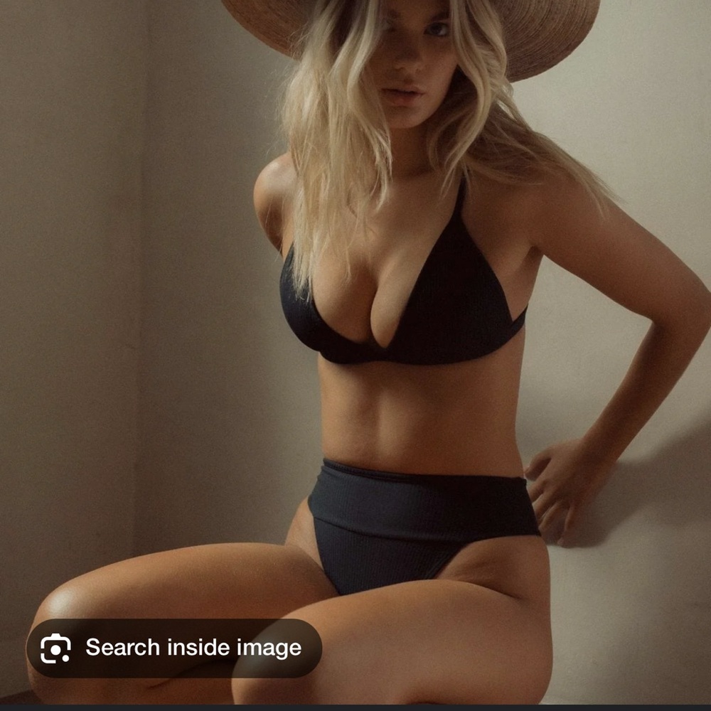 Montce Tamarindo Black Ribbed Bikini Bottoms
